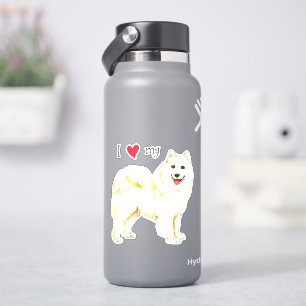 J'aime mon Sticker Vinyl Samoyed