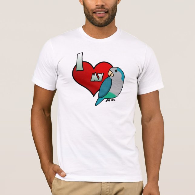 J'aime mon T-shirt bleu de quaker (Devant)