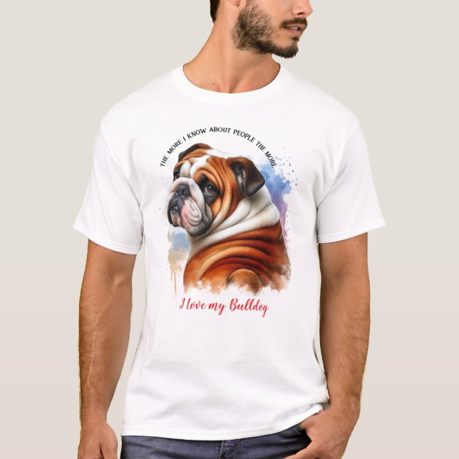 J'Aime Mon T-shirt Bulldog (Devant)