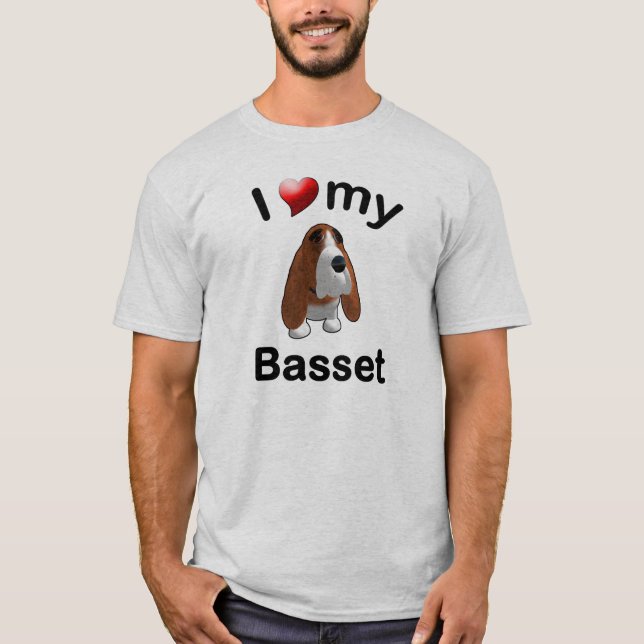 J'aime mon T-shirt de basset (Devant)