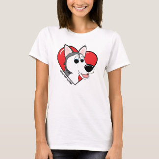 J'aime mon T-shirt de chien de traîneau sibérien