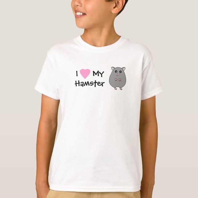 J'aime mon T-shirt de filles de hamster (Devant)