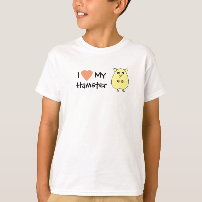 J'aime mon T-shirt de filles de hamster (Devant)