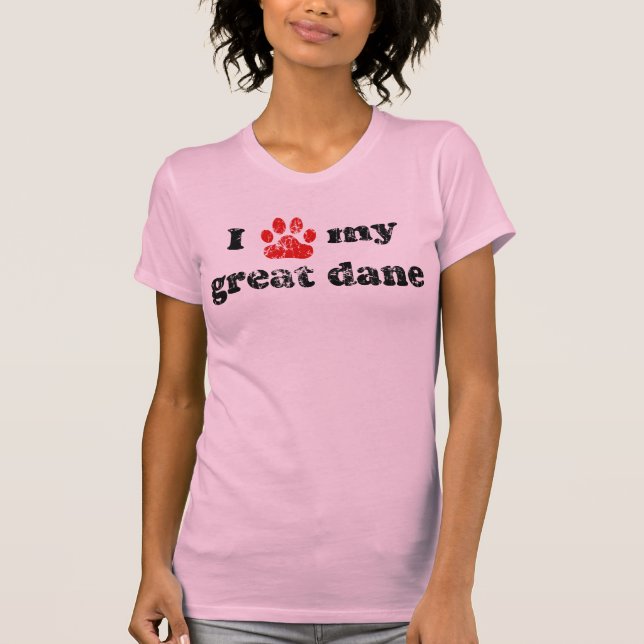 J'aime mon T-shirt de great dane (Devant)