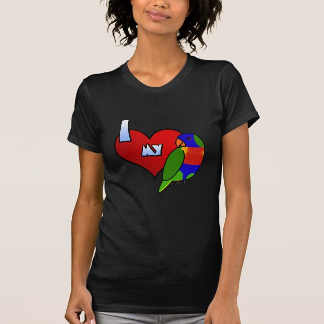 J'aime mon T-shirt de Lorikeet d'arc-en-ciel (Devant)
