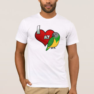 J'aime mon T-shirt de perroquet du Sénégal