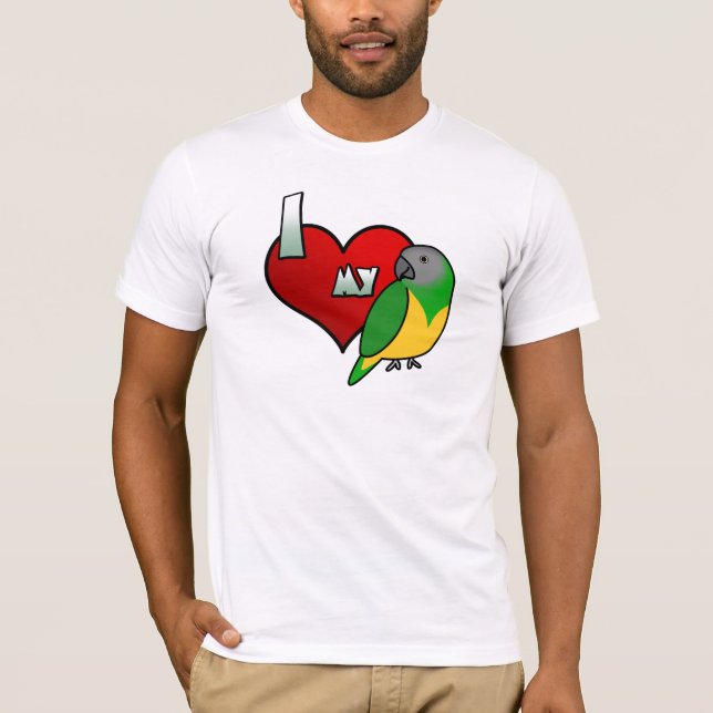 J'aime mon T-shirt de perroquet du Sénégal (Devant)
