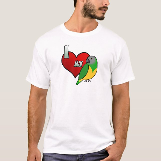 J'aime mon T-shirt de perroquet du Sénégal (Devant)