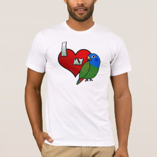 J'aime mon T-shirt de Pionus dirigé par bleu