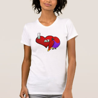 J'aime mon T-shirt femelle de Vosmaeri Eclectus
