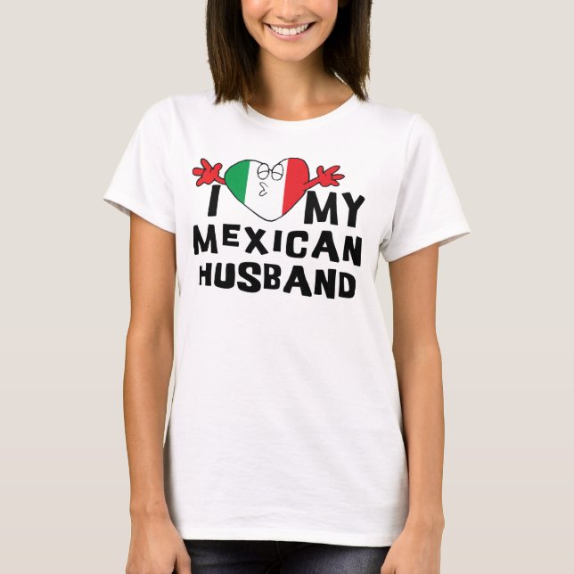 J'aime mon T-shirt mexicain de mari (Devant)