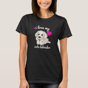J'aime mon T-shirt mignon de femme de couleur de