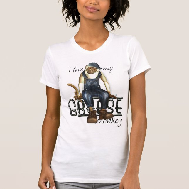 J'aime mon T-shirts drôle de singe de graisse (Devant)