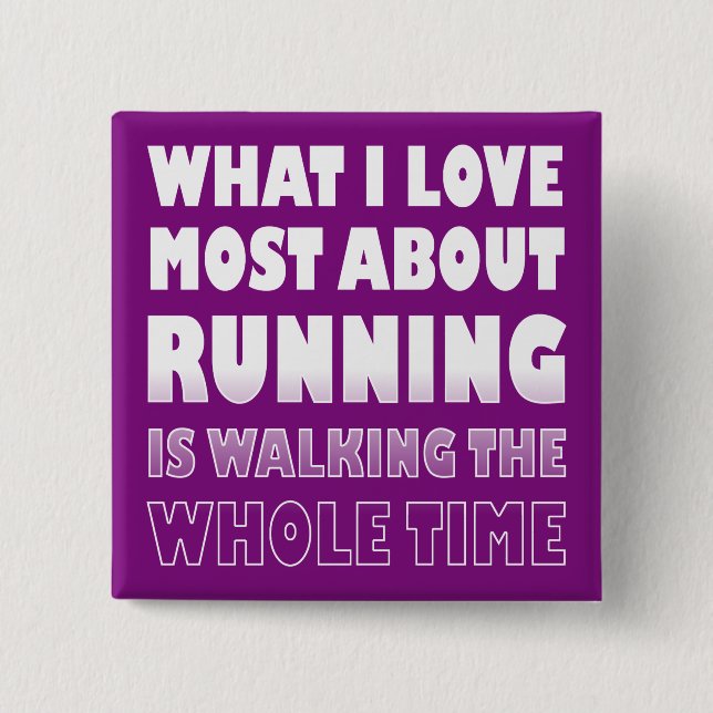 J'aime ne pas courir Boutons drôles Badges Épingle (Devant)