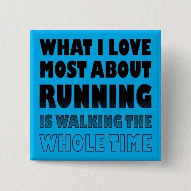 J'aime ne pas courir Boutons drôles Badges Épingle (Devant)