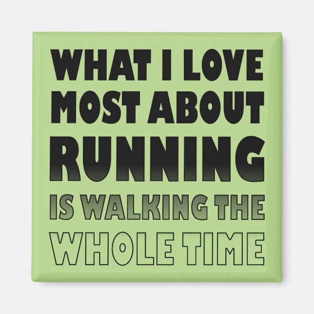 J'aime ne pas courir Magnet de Frigo Drôle (Devant)