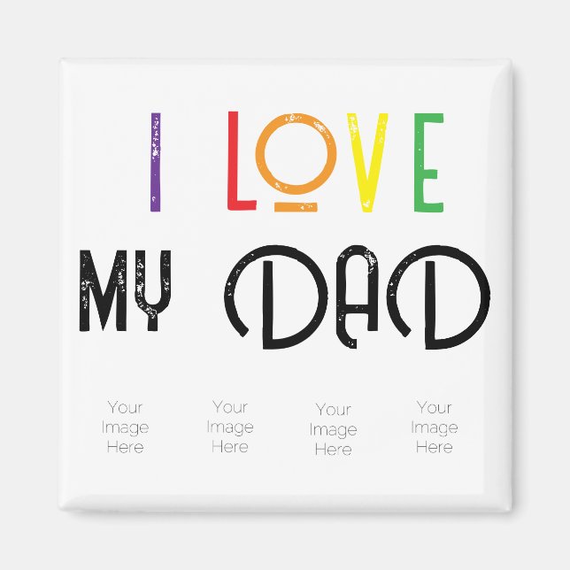 j'aime papa photo Magnet (Devant)