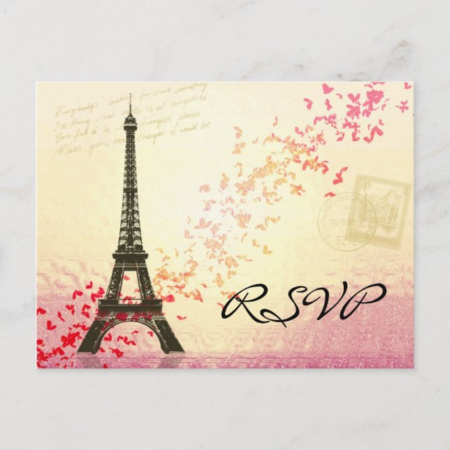 J'aime Paris au printemps - Carte RSVP (Devant)