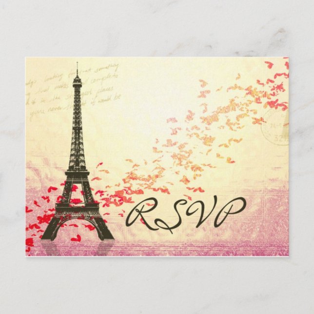 J'aime Paris au printemps - Carte RSVP (Devant)