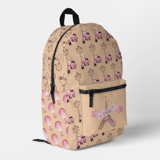 J'aime Paris Imprimé Coupe Couture Sac à Dos (Coin arrière gauche)