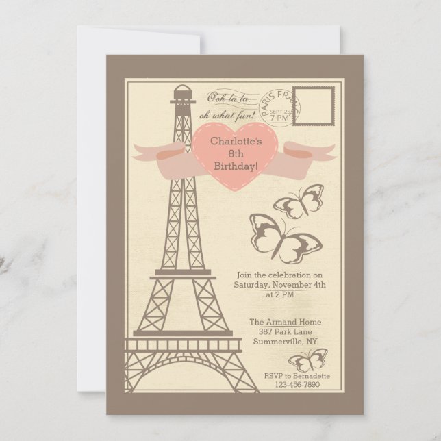 J'aime Paris Invitation (Devant)