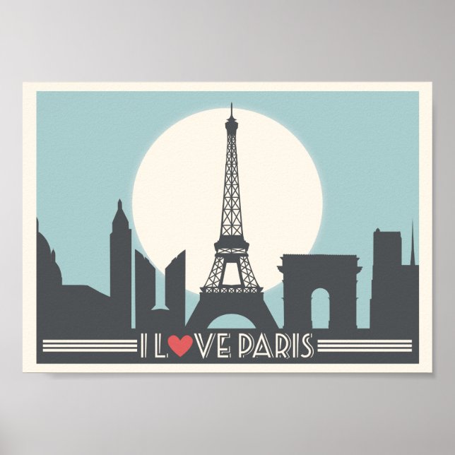J'aime Paris Poster vintage (Devant)
