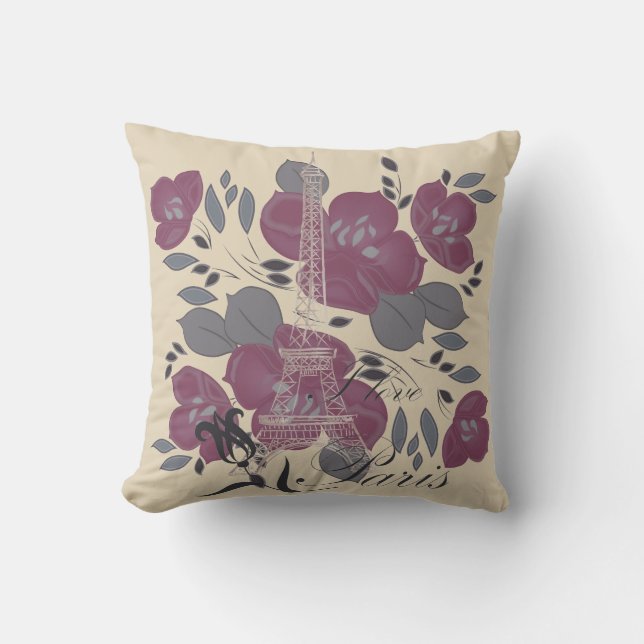 J'aime Paris Reversible Floral Coussin (Recto)