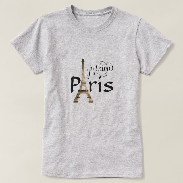 J'aime PARIS, T-SHIRT de tour d'Eifell (Design devant)