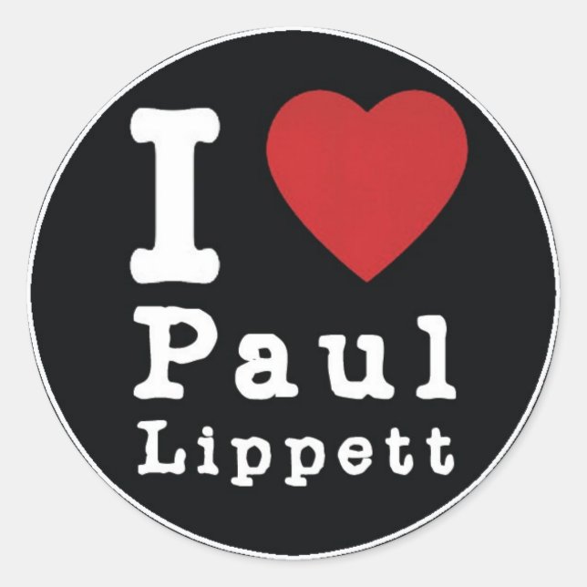 J'aime Paul Lippett Sticker rond (Devant)
