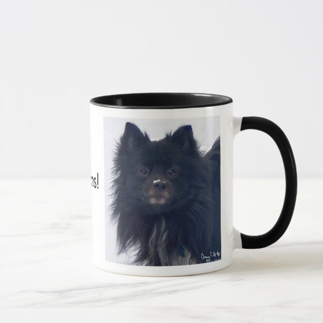 "J'AIME Pomeranians !" Tasse de peinture (Droite)