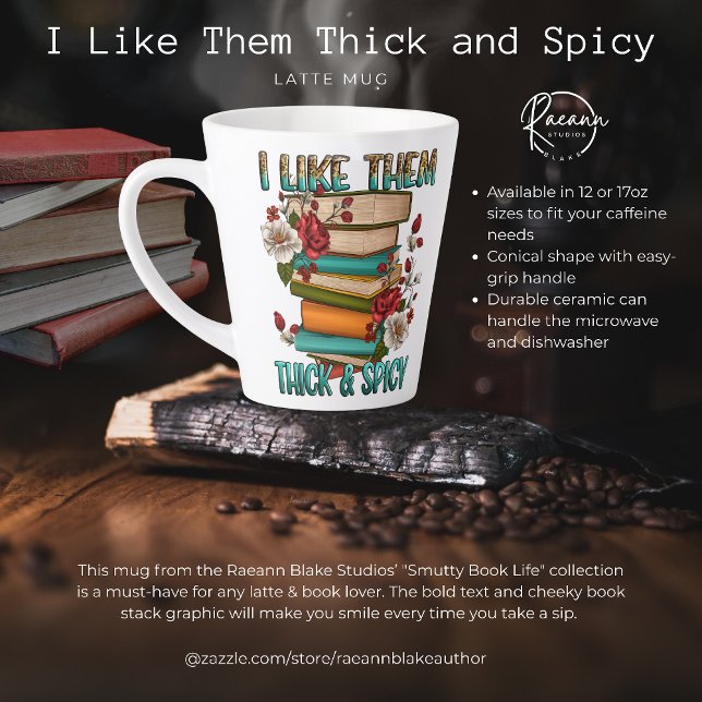 J'aime qu'ils soient Épais et Épicés Mug à Latte (Créateur téléchargé)