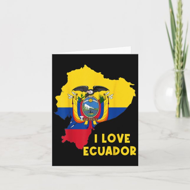 J'aime Quito Bonjour Equateur Carte Drapeau Fier É (Devant)