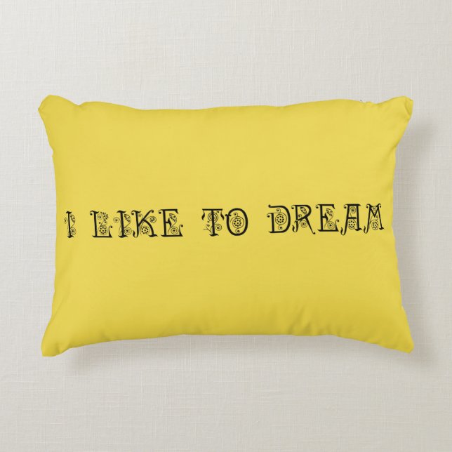 J'aime rêver Coussin en jaune printanier (Devant)