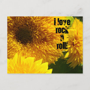 J'aime Rock n Roll cartes postales Tournesol Clair