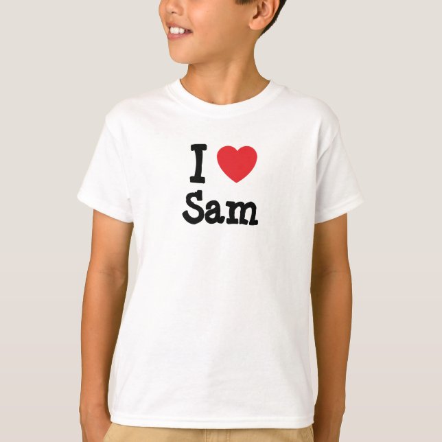 J'aime Sam coeur T-shirt (Devant)