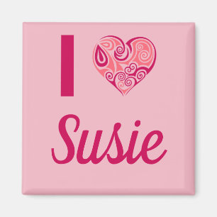 J'aime Susie Tribal Heart Magnet