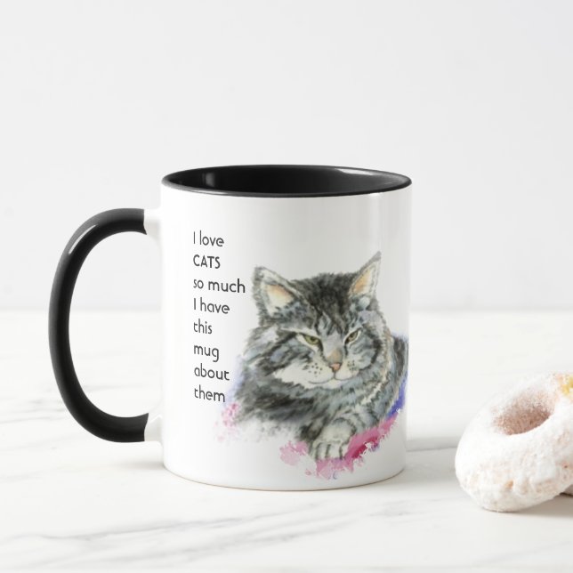 J'aime tellement les CATS que j'amuse Citer Mug (Avec donut)