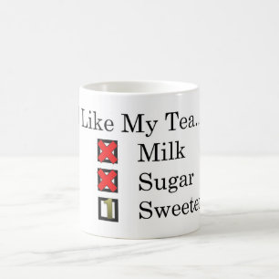 J'Aime... Thé noir avec 1 Mug de café édulcoré