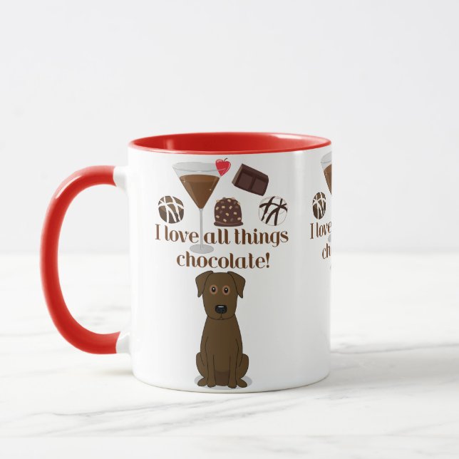 J'aime tout le chocolat de choses ! Tasse d'humour (Gauche)