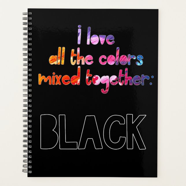 J'aime toutes les couleurs ensemble noir uni (Devant)