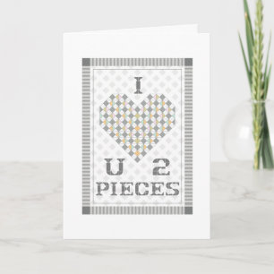 J'aime U 2 morceaux de carte de voeux