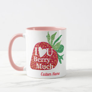J'Aime U Berry Beaucoup de Mug Personnalisé, Valen