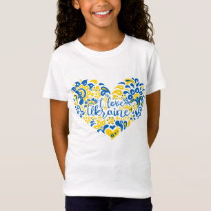 J'aime Ukraine inspiration citation coeur T-shirt