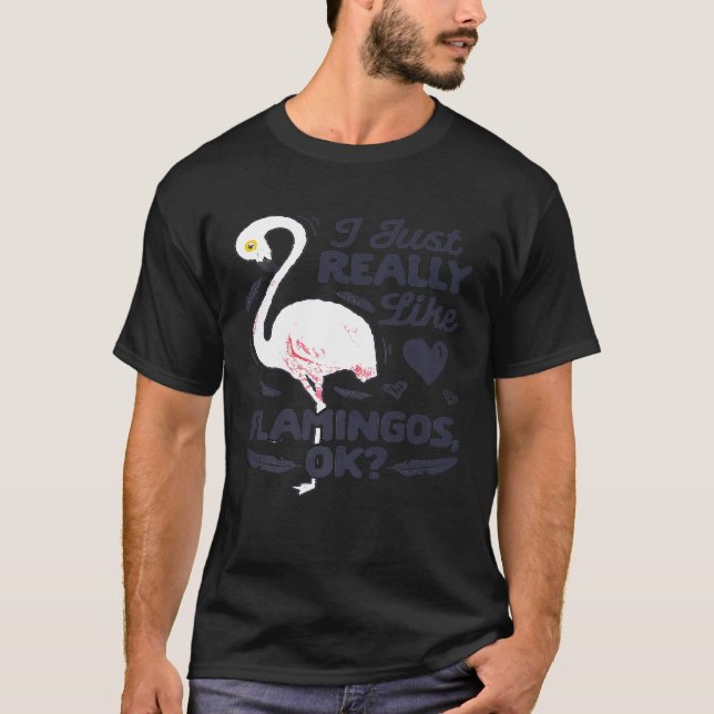 J'Aime Vraiment Flamants roses OK T-shirt rose Fla (Devant)