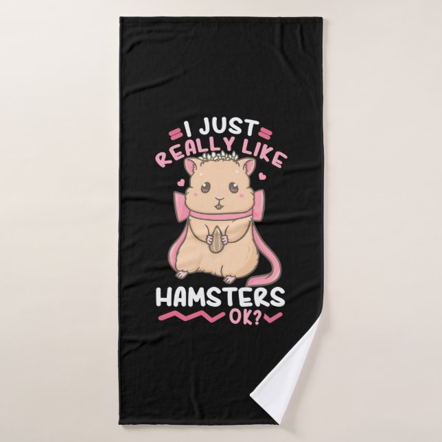 J'Aime Vraiment Hamsters Ok (Serviette de bain)