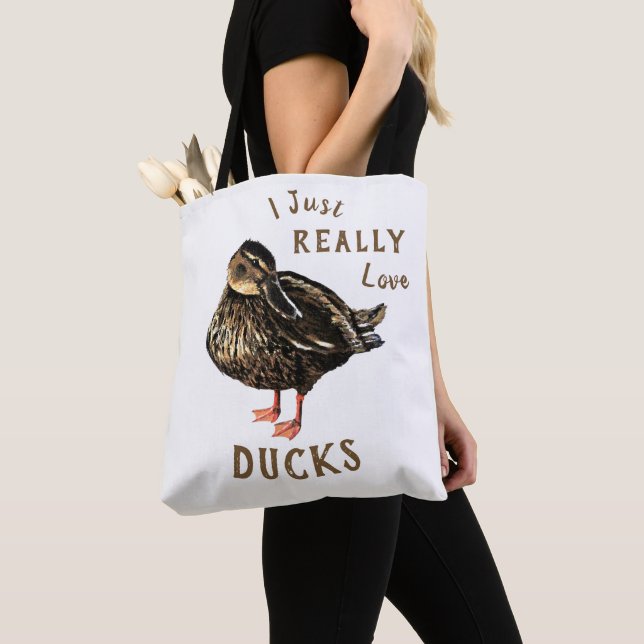 J'Aime Vraiment Le Sac fourre-tout Des Canards (De près)