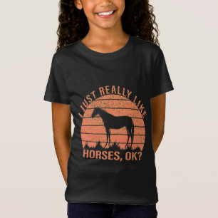 J'aime vraiment les chevaux en T-shirt Tangerine O