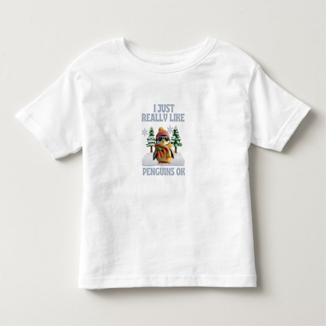 J'Aime Vraiment Les Pingouins OK T-shirt Toddler (Devant)