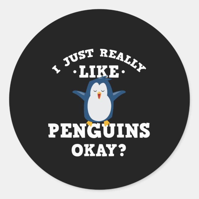 J'Aime Vraiment Les Stickers Citation Pingouins (Devant)