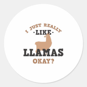 J'Aime Vraiment Llamas Drôle Sticker Citation